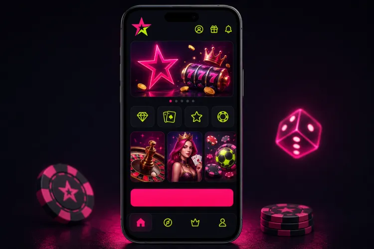 Starzino app op een smartphone